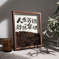 [Shop Hot Sale] Coffee Beans Photo Frame Ornaments Hollow Living Room Creative Home Decorations Coff