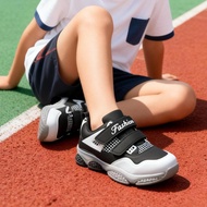 Two tone Velcro trainer School Training shoe for Kid student Nonslip Durable Unisex with box