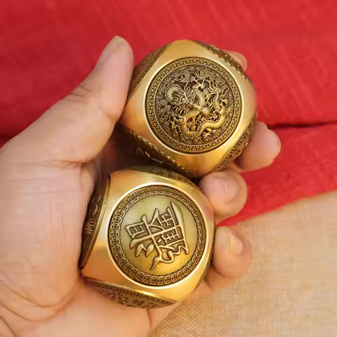 EDC Brass Dragon Dice Fidget Spinner Desk Decoration Six Sided Rotatable Lucky Decompress Copper Bea