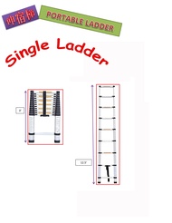 3.8M PORTABLE ALUMINIUM TELESCOPIC LADDER - SINGLE