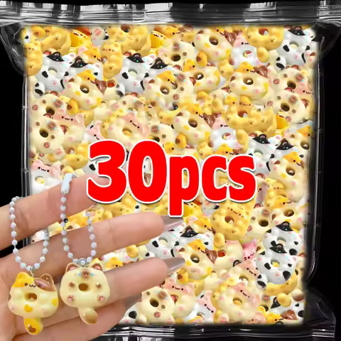 Cartoon Cute Donut Cat Pendant Keychain Phone Lanyard Charm Strap Bag Charm Animal Pendant for Stude