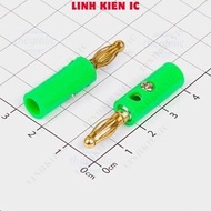 [10 Pieces]- Male Banana Head 4mm Length 41mm Gold Plated Linhkien IC Green Wire Connector