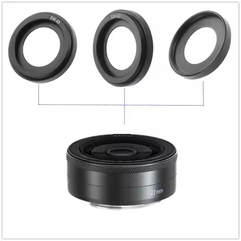 1PC EW-43 EW43 Metal Lens Hood Cover 43mm Thread For Canon EFM 22mm f/2 STM Camera