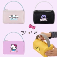 Sanrio Cartoon Hello Kitty PU Leather Cute Girl Makeup Bag Waterproof Large Capacity Business Travel