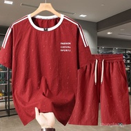 TOP1 Boys Summer Thin Style Plus Fat Size Fashion Sports Casual Loose Short Sleeve T-Shirt Suit Two-