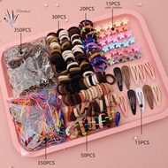[BF] Hair Accessories Set For Girls Hair Clip Set Elastic Rubber Bands Flower Hair Clip Metal Snap H