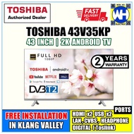 TOSHIBA 43 INCH 43V35KP 2K Full HD LED Android TV Powered by REGZA Engine and Came With Built-In Chr