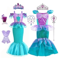 Children Mermaid Dress New Year Gift Halloween Mermaid Princess Dress Ariel Girl Dress Birthday Cost