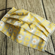 英國製作 環保可洗 粉黃小花棉布口罩 可放入濾芯或即棄口罩