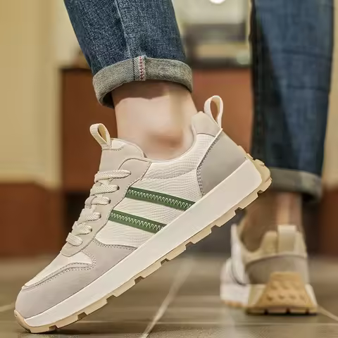 Ultra Fiber Leather Mens Sneakers Stylish Casual Shoes Non-Slip Outdoor Walking Shoes Leisure Walk M