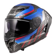 LS2 FF807 Dragon Trax Blue Red Motorcycle FullFace Helmet (Double Visor)