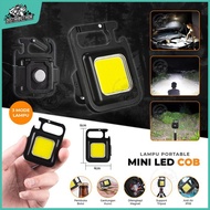 Senter Mini Multifungsi Led COB Keychain Light USB Charger Portable Lampu Gantungan Kunci Motor Mobi