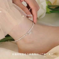 Anklet Sterling Silver Simple Pure Silver Niche Pearl Foot Chain Foot Chain Foot Jewelry 999 New Sty