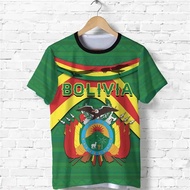 Bolivia Men's T-shirts Casual Loose Crew Neck Bolivian Flag Short Sleeved Tees Tops Clothing Oversiz