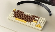 XINMENG M87 Pro Wired-Mechanical keyboard-คีย์บอร์ดทรง TKL แบบมีสาย-โครงสร้าง gasket Latte Brown BLU