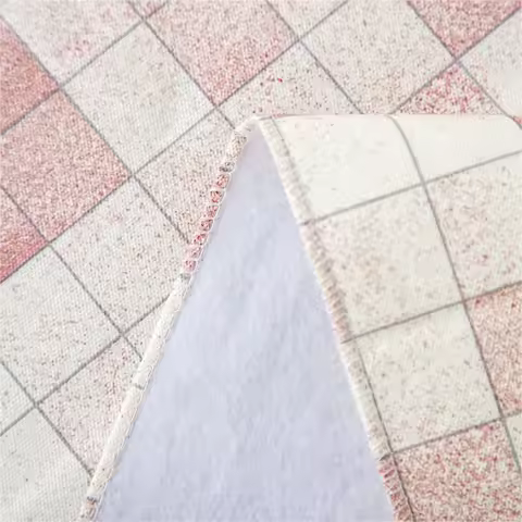 Waterproof Heavy Plastic Table Cover Flannel Backing Checkered Pattern 52x70 Dining Tablecloth for P