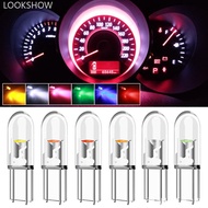 LOOKSHOW 10Pcs Transparent T5 LED W3W COB Led Bulb Car Instrument Indicator Light Reading Lamp Auto 