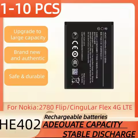 3.7V 1450mAh,HE402 rechargeable battery suitable for Nokia 2780 Flip/CinguLar Flex 4G LTE mobile pho