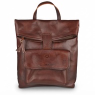 BERNIE Raynar Brown Cowhide Bag Vegetable Tanned Leather BackpackWanita