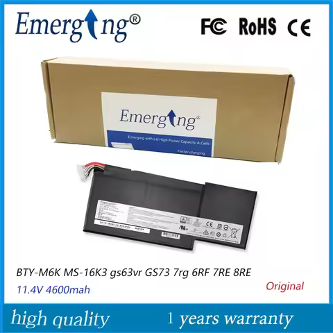 11.4V 52.4Wh New Laptop Battery BTY-M6K For MSI MS-17B4 MS-16K3 GS63VR 7RG Thin 8RD 8RD-031TH 8RC GF