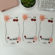 Cash envelope Red Cherry Weekly / a month budget plan | Monthly / weekly budgeting envelope size A6 