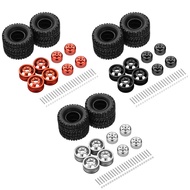 Wear-resistant Wheel Rims Tyre For 1/16 B14 Crawler Wear-resistant RC Car Part Red Silver