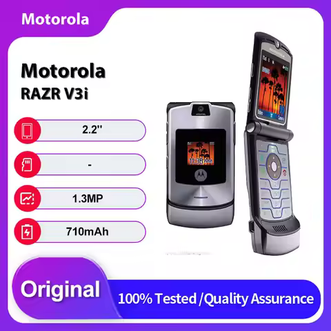 Original Unlocked Motorola RAZR V3i 2G 1.3MP Bluetooth Mobile Phone Russian Arabic Keyboard