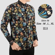 Batik Kerah Koko Kemeja Pria Slim fit Lengan Panjang K5 bisa gosend instant