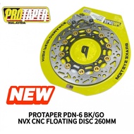 NVX155 V1 V2 PROTAPER PDN-6 260mm Front CNC FLOATING DISC BRAKE BLACK/GOLD