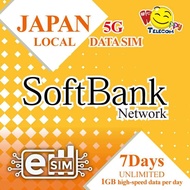 5G/4G Happy Japan Unlimited Local Data Travel eSim (Softbank) - 3-15 Days / 1GB & 2GB Daily (by Happ