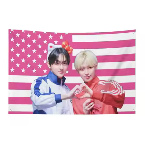 3x5FT Kpop Two Young Men Funny Flags for Bedrooms Personalized Items Custom Flag on the Wall Room De