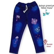 ART J12C Girls jeans 112 Years Butterfly Embroidery Variations Girls Long jeans Girls jeans Girls Lo