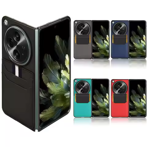 For Oneplus Open Case Luxury Litchi Striae PU Leather Add-in Card Hard Back Cove For Oneplus Open 1+
