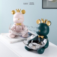 Bear Statue Holding Bowl for Luxe CribCo Fruit Keys Living Room Decoration Housewarming Birthday Gra
