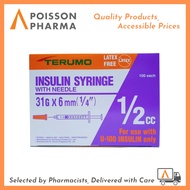 Terumo Insulin Syringe with needle (31G x 6mm) 1/2cc 100's