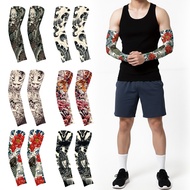 2PCS Anti-UV/Dust Hand Sock Arm Sleeves Ice Silk Fishing Motorcycle Bicycle Men Unisex Tattoo Sleeve
