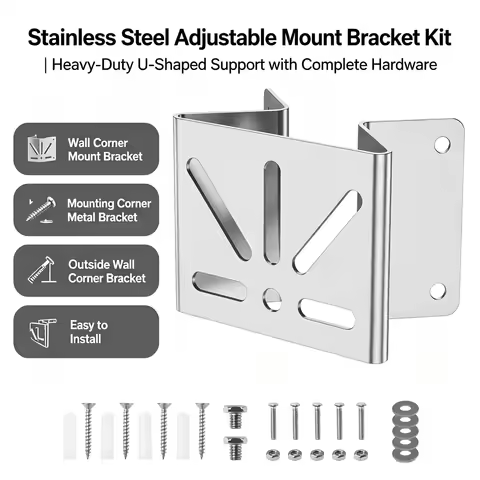 Corner Wall Mount Bracket for Eufy 270° Ring Floodlight Camera Stainless Steel External Right Angle 