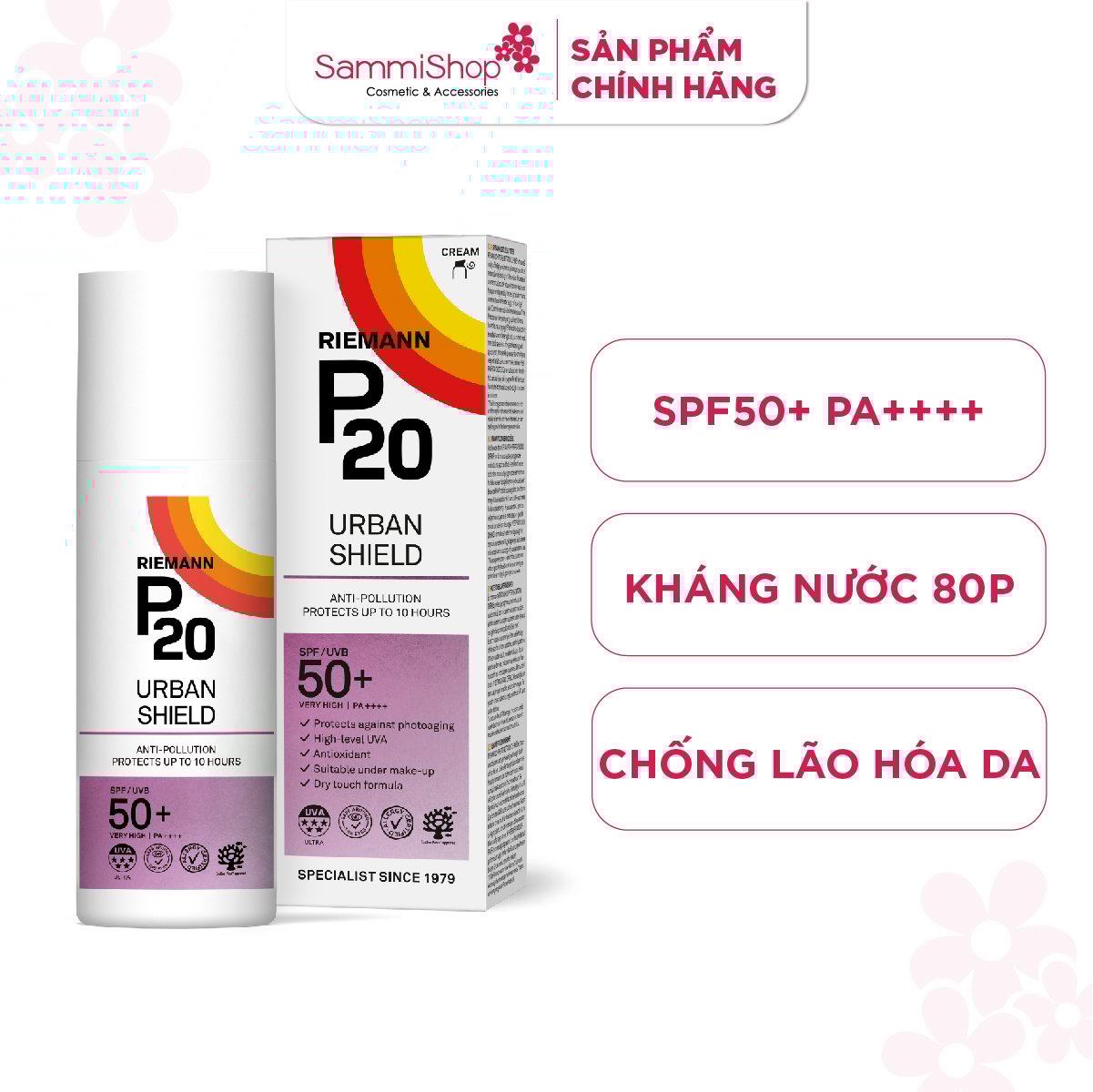 Riemann P20 Kem chống nắng Urban Shield SPF50+ PA++++ 50g