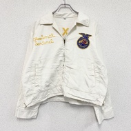 FFA Jacket, Farmer's Jacket, Corduroy Jacket, Replica, Remade, Embroidered, White, Size L, Vintage C