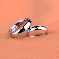 cincin titanium pria wanita keren unisex silver emas hitam perak asli - silver ring 19