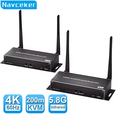 Navceker 4K Wireless HDMI Video Transmitter and Receiver 5G 1080P 200M HDMI KVM Extender Display for