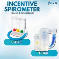 EVIN Incentive Spirometer 3 Ball / 1 Ball | Respiratory Lung Training Device 5000cc 6000cc
