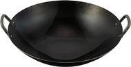 Yamada Iron Wok Loop Handle, 13 inch (33 cm), Circle Bottom stir pan, Half inch Thickness