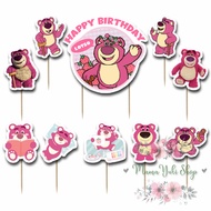 LOTSO TOY STORY BEAR PINK CUTE Character Children's Birthday Cake Decoration Cake Topper