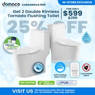 Domaco x Cassanova 1010 rimless double tornado toilet bowl