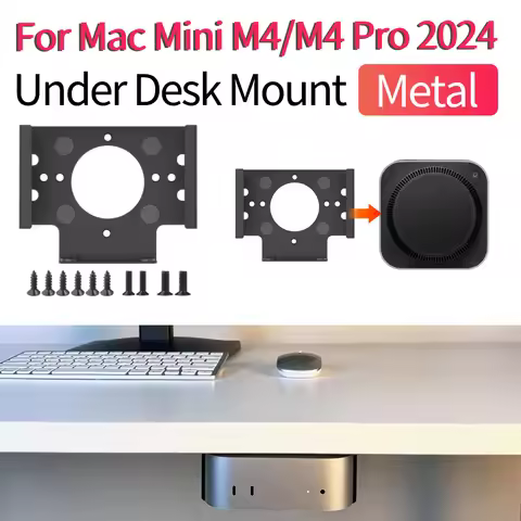 Under Desk Mount Monitor Mount Holder Wall Mount Stand Accessories for Mac Mini M4/M4 Pro 2024