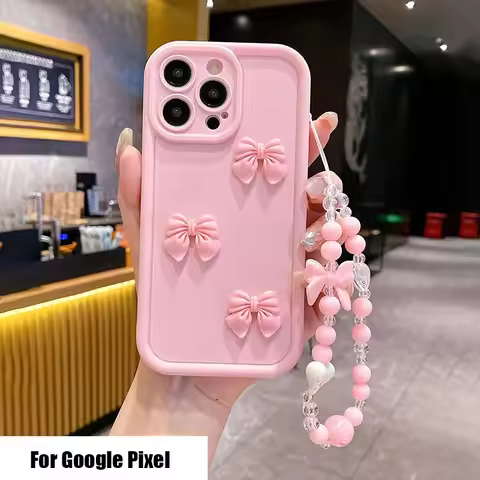For Google Pixel 9 8 3D Pink Cute Butterfly Silicone Soft Phone Case On Google Pixel 9Pro XL 9 8A 8P