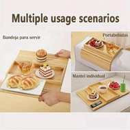 Sofa Armrest Tray Couch Cup HolderBamboo Tray with Cup HolderBamboo Couch Cup Holder Tray Foldable B