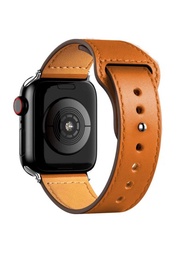 1入組棕色男女皆宜休閒皮革柔軟運動手錶錶帶，適用於Apple Watch帶，Apple Watch Strap帶，Apple Watch Band，Apple Watch Strap Strap帶，45mm 49mm 38mm 40mm 41mm 42mm 44mm，兼容於Ultra/Se/8/7/6/5/4/3/2/1系列
