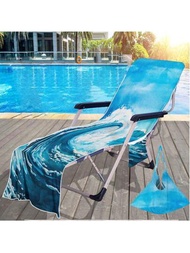 1入組帶有波浪圖案的沙灘椅套,適用於沙灘、日光浴花園、沙灘酒店椅套、游泳池椅套、休閒度假沙灘躺椅套,絕對是沙灘旅行的必備品